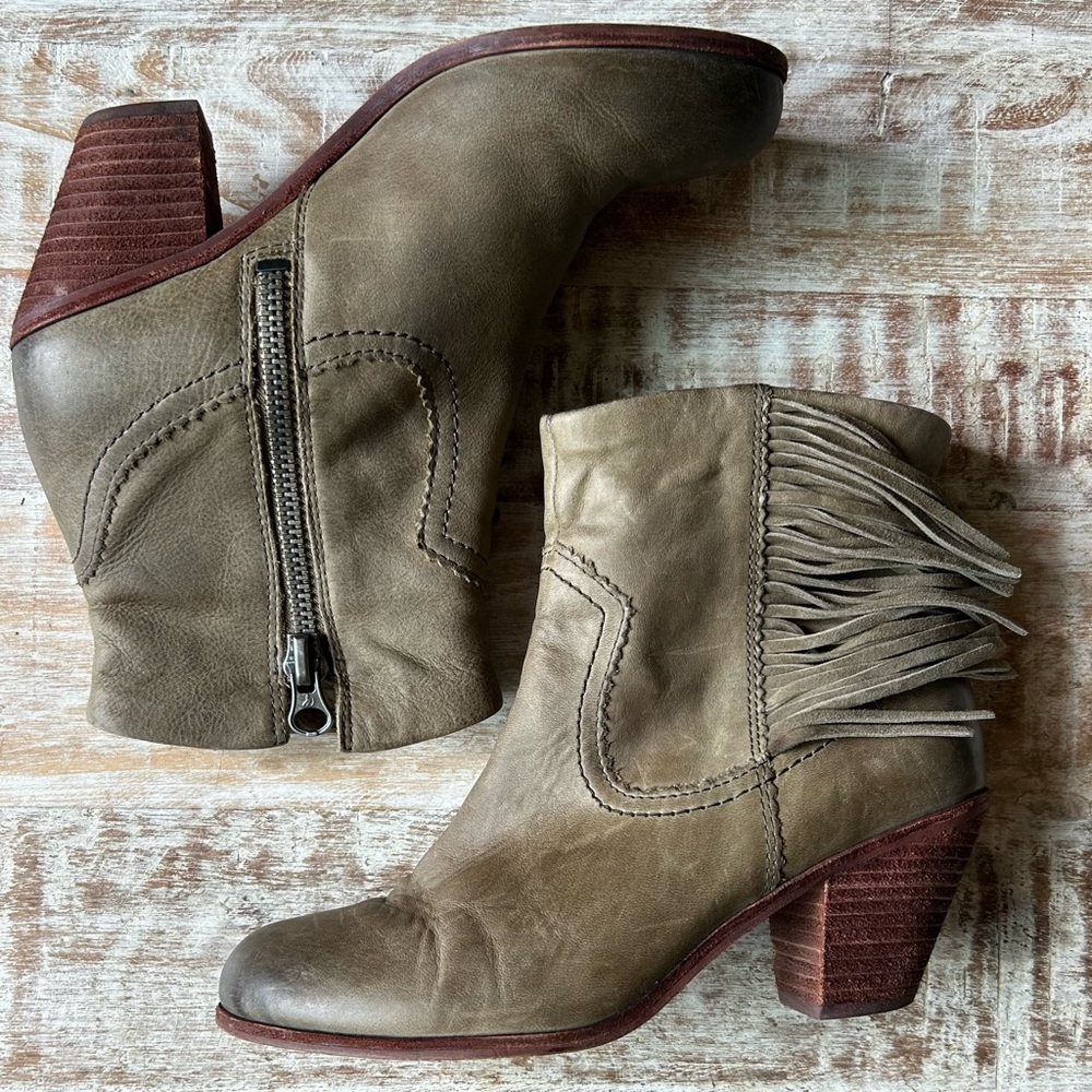 Sam Edelman Leather Fringe Booties